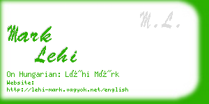 mark lehi business card